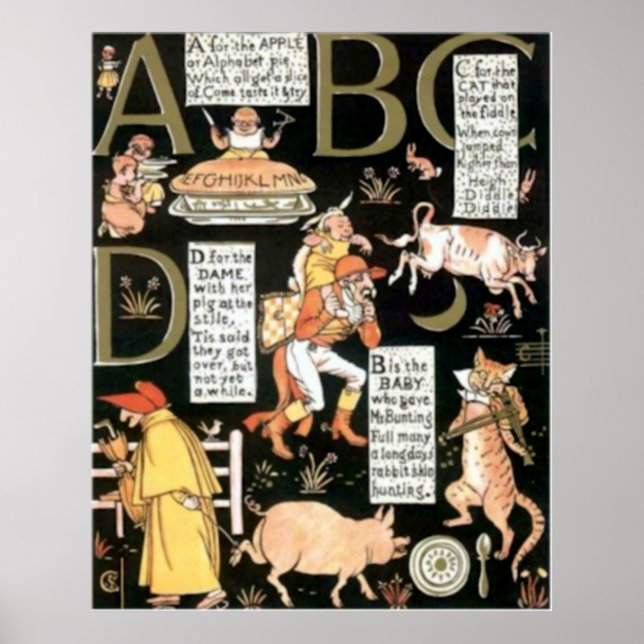 Die absurde ABC Vintage Kinder drucken Poster (Vorne)
