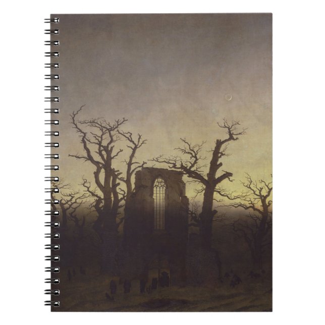 Die Abtei im Oakwood von Caspar David Friedrich Notizblock (Vorderseite)