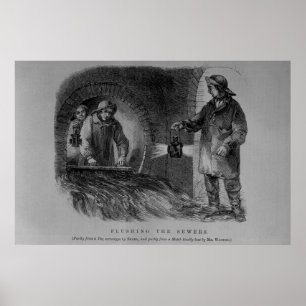 Die Abwasserkanäle spülen Poster