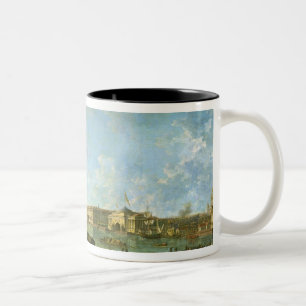 Die Admiralität und der Winter-Palast Zweifarbige Tasse