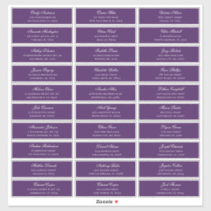 Die Adresse der lila Gäste. Hochzeitstiefel Aufkleber