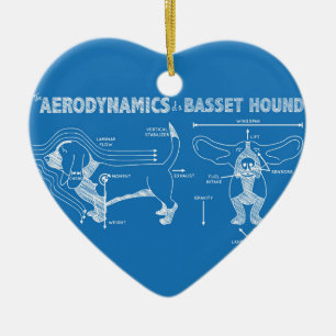 Die Aerodynamik eines Basset Hounds Keramikornament