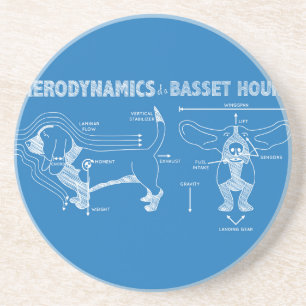 Die Aerodynamik eines Basset Hounds Untersetzer