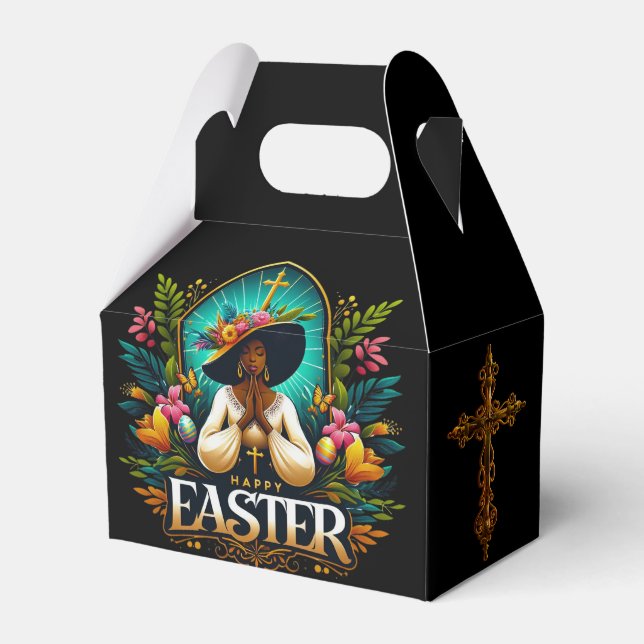 Die Afrikanische Amerikanerin zu einem religiösen  Geschenkschachtel (Vorderseite)