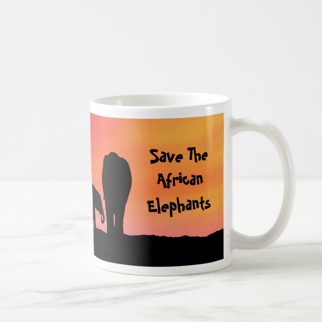 Die afrikanischen Elefanten gerettet Kaffeetasse (Rechts)