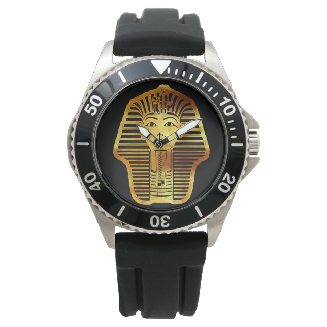 Die ägyptische Goldene Tutanchamun-Maske Armbanduhr (Vorderseite)