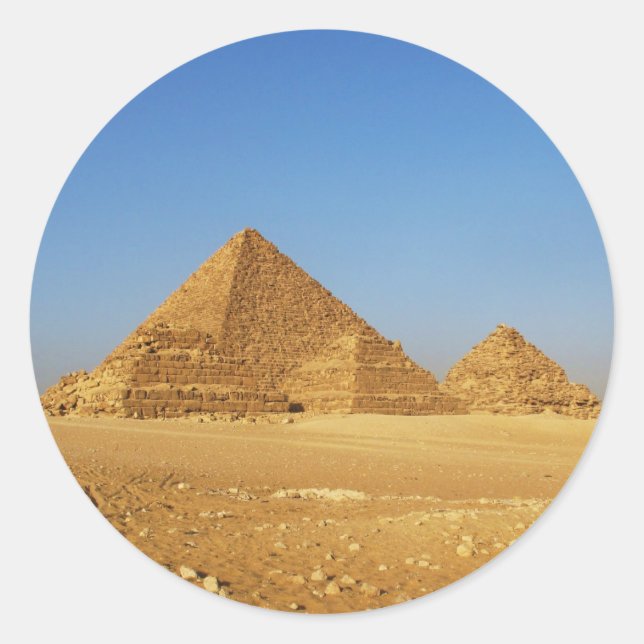 Die ägyptischen Pyramiden Runder Aufkleber (Vorderseite)