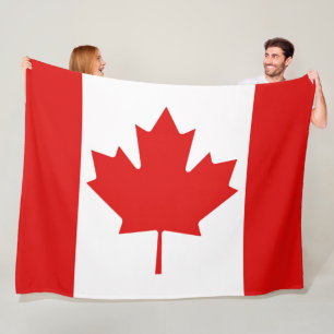 Die Ahornblattflagge von Kanada groß Fleecedecke