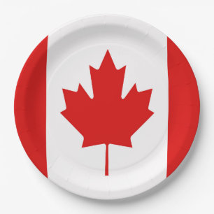 Die Ahornblattflagge von Kanada Pappteller