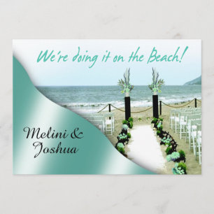 Die Aisle Aqua Lucite Green Beach Hochzeit Einladung