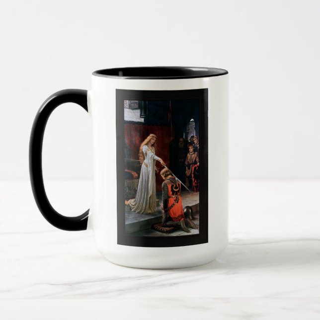 Die Akkolade von Edmund Blair Leighton Tasse (Links)