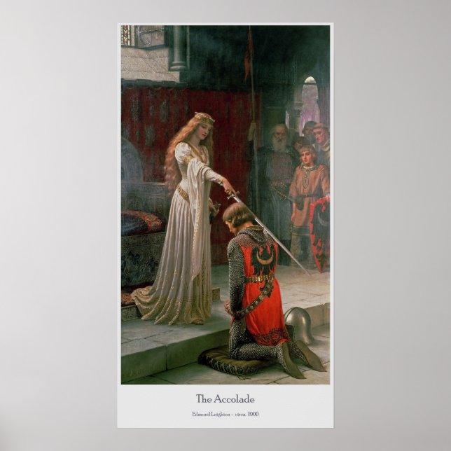 Die Akkolade von Edmund Leighton Poster (Vorne)