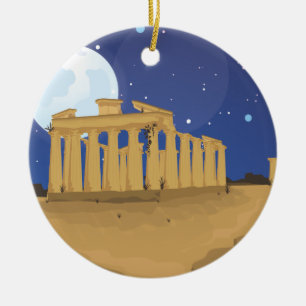 Die Akropolis von Athen Karikatur Keramikornament