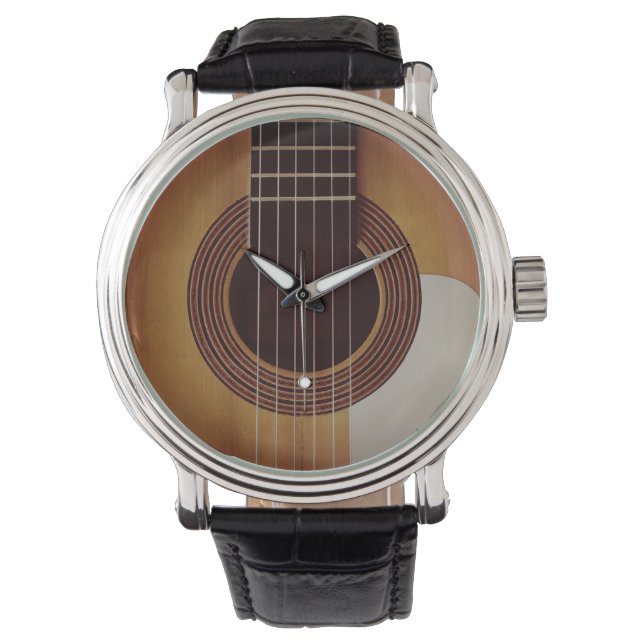 Die akustische Gitarrenuhr Armbanduhr (Vorderseite)
