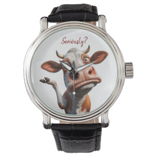 Die Alberne Kuh - "Ernsthaft?" Funny Quote Design Armbanduhr