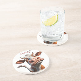 Die Alberne Kuh - "Ernsthaft?" Funny Quote Design Getränkeuntersetzer