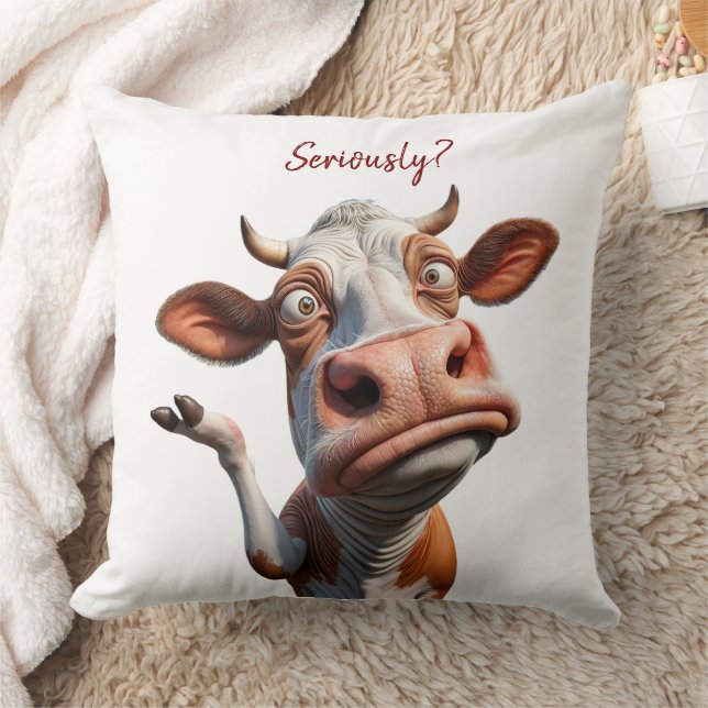 Die Alberne Kuh - "Ernsthaft?" Funny Quote Design Kissen (Decke)