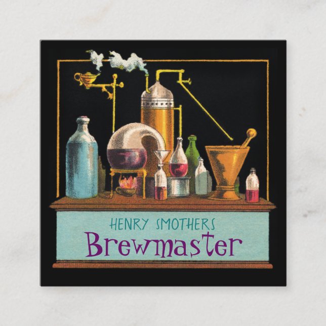 Die Alchemist Brewmaster Square Business Card Quadratische Visitenkarte (Vorderseite)