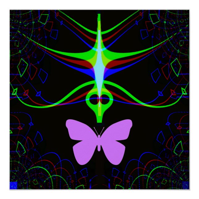 Die Alien trifft den Schmetterling.... Poster (Vorderseite)