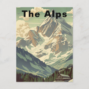 Die Alpen Hütte Reise Skifahren Berg Lodge Postkarte