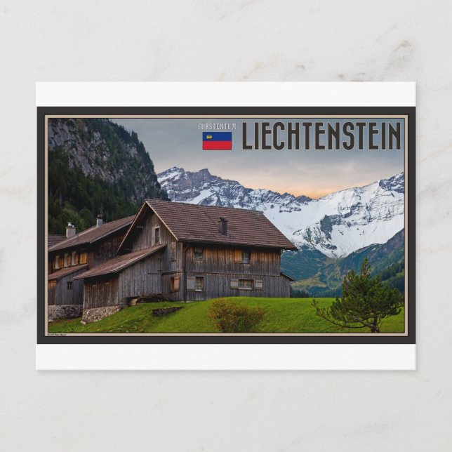 Die Alpen Liechtenstein Postkarte (Vorderseite)