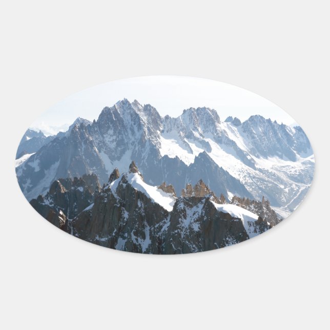 Die Alpen - prächtig! Ovaler Aufkleber (Vorderseite)