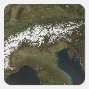 Die Alpen Quadratischer Aufkleber