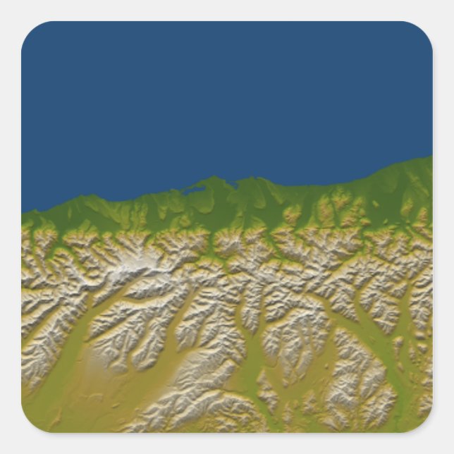 Die Alpenverwerfung an der Westküste Quadratischer Aufkleber (Vorderseite)