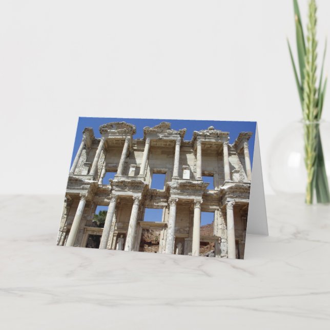 Die alte Bibliothek von Celsus - Ephesus, Türkei Karte (Vorderseite)