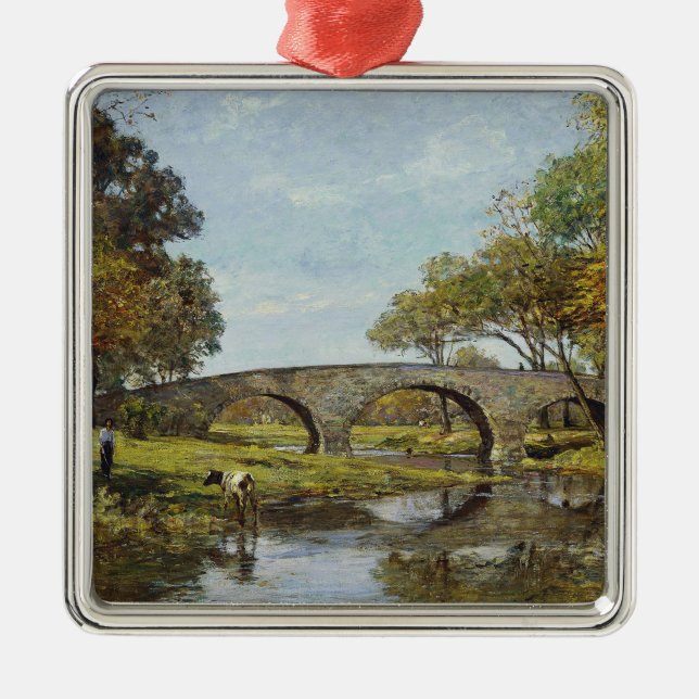 Die alte Brücke (von Theodore Robinson) Ornament Aus Metall (Vorne)