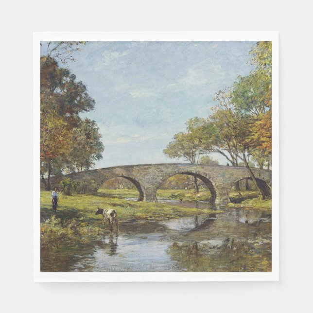 Die alte Brücke (von Theodore Robinson) Serviette (Vorderseite)