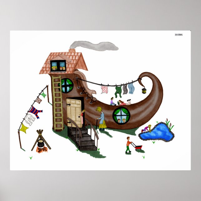 Die alte Frau im Schuh Poster (Vorne)
