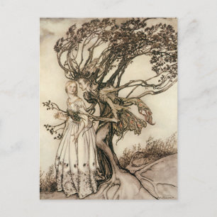 Die alte Frau im Wald von Arthur Rackham Postkarte