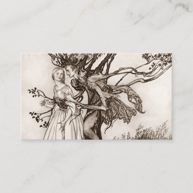 Die alte Frau im Wald von Arthur Rackham Visitenkarte (Vorderseite)