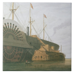 Die alte Fregatte HMS Agamemnon mit ihrem Gewicht Fliese