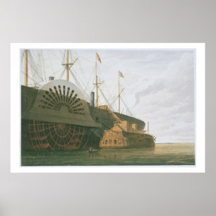 Die alte Frigate HMS Agamemnon mit ihrem Gewicht v Poster