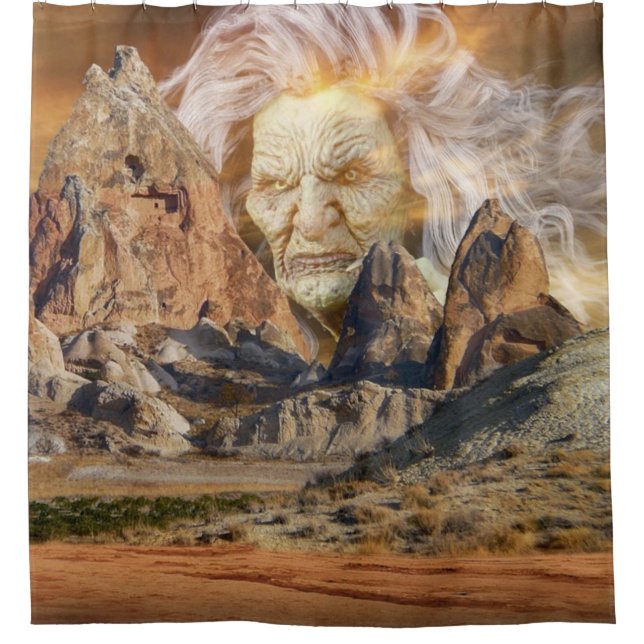 Die alte Hexe der Berge Duschvorhang (Vorderseite)