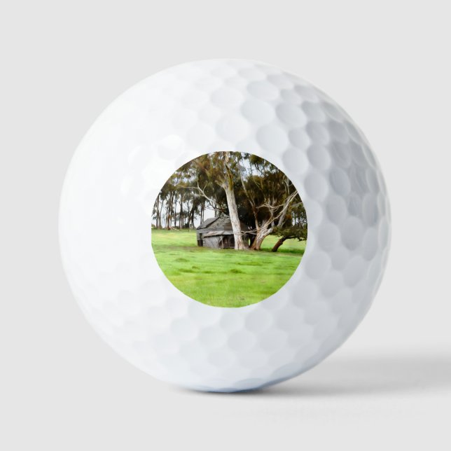 Die alte Holzhütte Golfball (Vorderseite)
