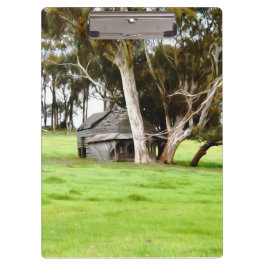 Die alte Holzhütte Klemmbrett