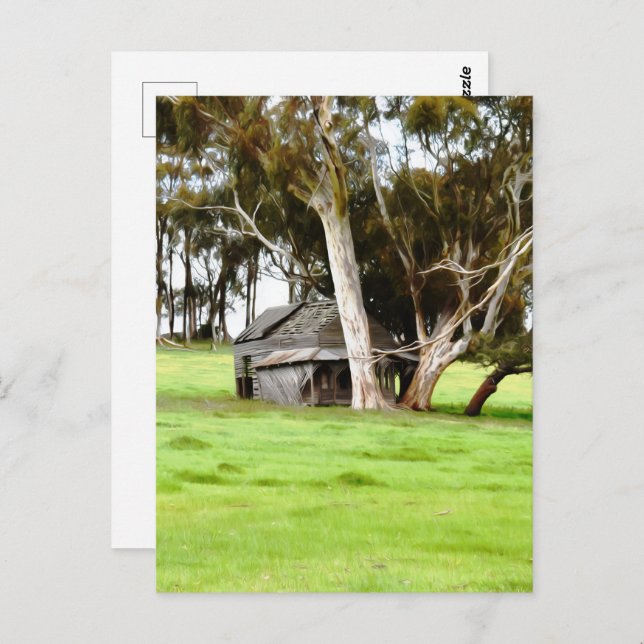 Die alte Holzhütte Postkarte (Vorne/Hinten)