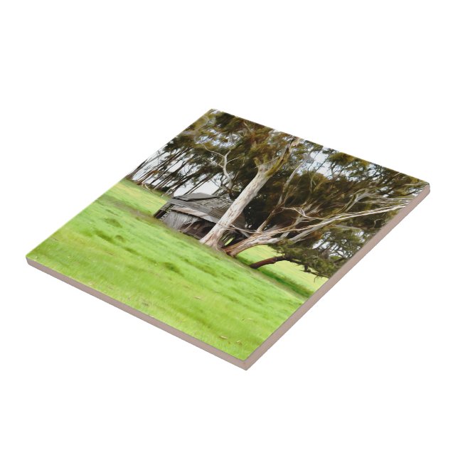 Die alte Keramik aus Holz Fliese (Seite)