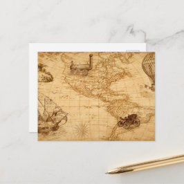 Die alte Landkarte der vereinten Staaten Postkarte