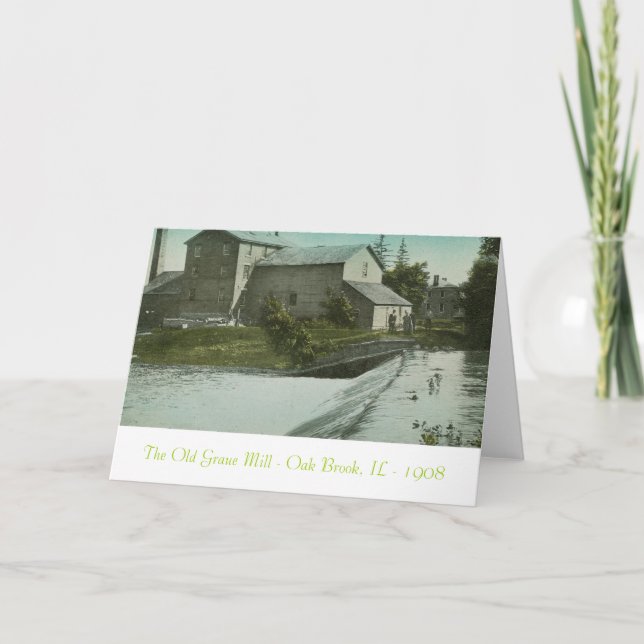 Die alte Mühle, die alte Graue Mühle Oak Brook, IL Karte (Vorderseite)