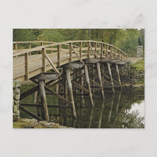 Die alte Nordbrücke, die Minute Man National Postkarte (Vorderseite)