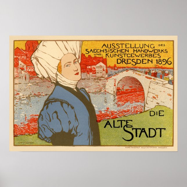 Die Alte Stadt von Otto Fischer Poster (Vorne)
