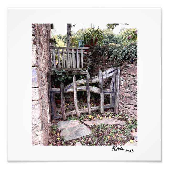 Die alte Tür in der alten Welt Fotodruck (Vorne)