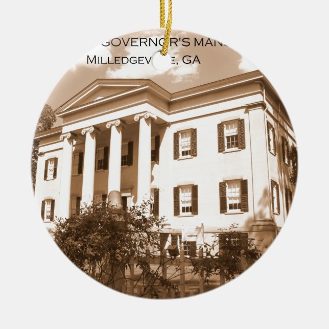 Die alten Villa des Gouverneurs, Milledgeville, Keramikornament (Vorne)