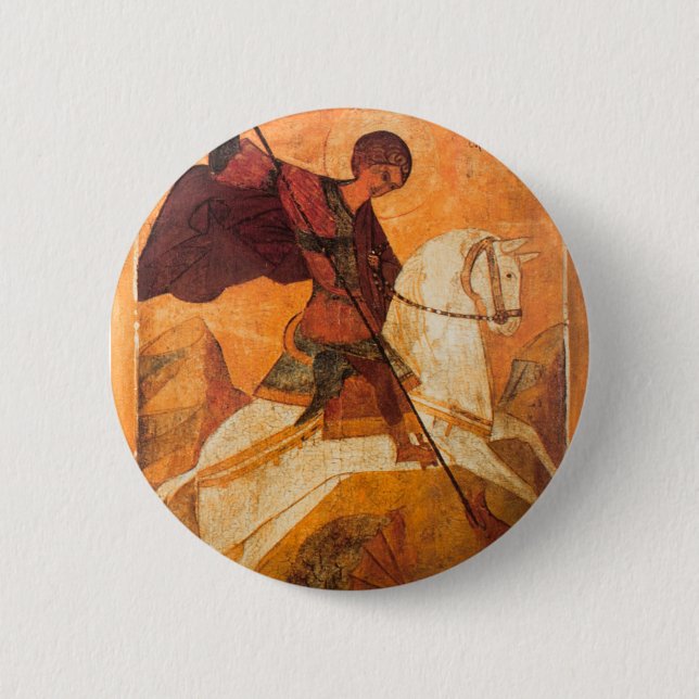 Die altrussische Ikone St.George Button (Vorderseite)