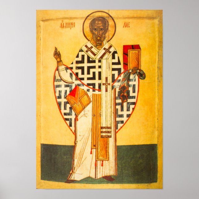 Die altrussische Ikone St.Nicholas Poster (Vorne)