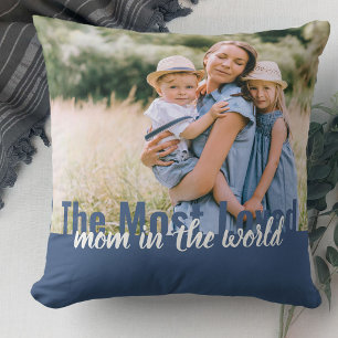 Die am meisten geliebte Mama im World 2 Foto Throw Kissen